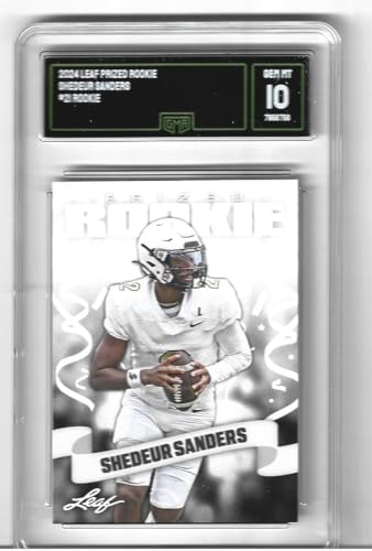 Graded Gem Mint 10 Shedeur Sanders Football Rookie Card 2024 Leaf #21 Upcoming Top Pro Football Draft Pick — Sports Cards review