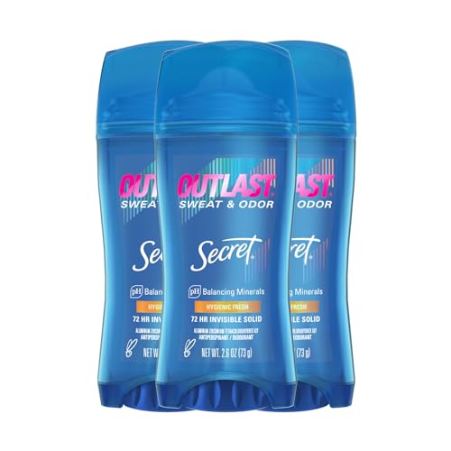Secret Outlast Antiperspirant Deodorant for Women, 72hr Sweat & Odor Protection, Ph Balancing Minerals, Invisible Solid, Hygienic Fresh Scent, 2.6 oz (Pack of 3) — Beauty & Personal Care review