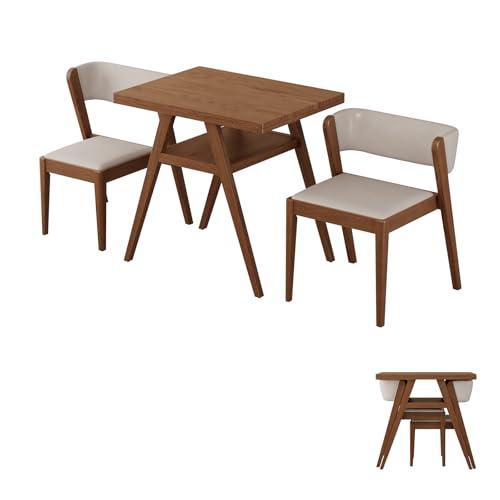 FURMAX 3 Piece Wood and Metal Dining Set, Small Dining Table for 2 ,for Living Room, Dining Room, Kitchen — TikTok Shop Feed review