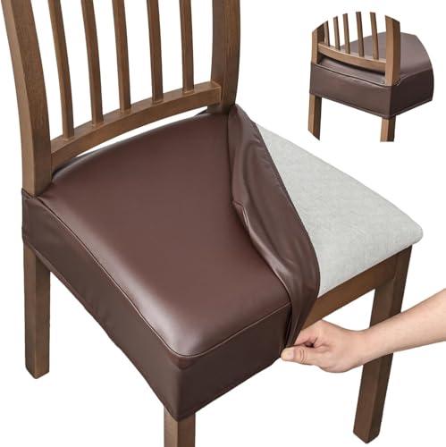 4/6pcs PU Leather Dining Chair Slipcovers - Removable Upholstered Chair Cushion Cover For Dining Room, Kitchen, Hotel, And Home Decor — TikTok Shop Feed review