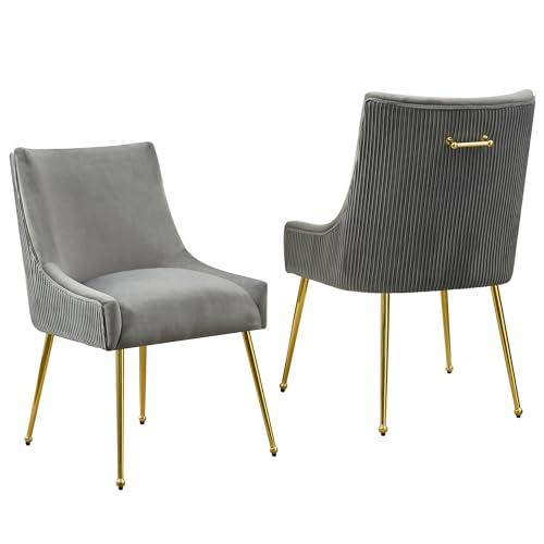 Velvet Dining Chairs Set of 2, Woven Upholstered Dining Chairs with Gold Metal Legs, Modern Accent Chairs for Living Room, Dining Room, Kitchen — TikTok Shop Feed review
