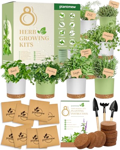 Indoor Herb Garden Kit with 8 Heirloom Seeds - Complete Windowsill Planter Starter Set, Unique Gardening Gift for Women Men, DIY Kitchen Herb Garden for Beginners, Plant Lovers, Mom, Friends — Kitchen & Dining review