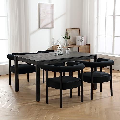 Dining Chairs Set of 4 Upholstered PU Dining Chairs Curved Backrest, Modern Dining Room Chairs Kitchen Chairs with 26IN Metal Legs and Sturdy H-Frame  — TikTok Shop Feed review
