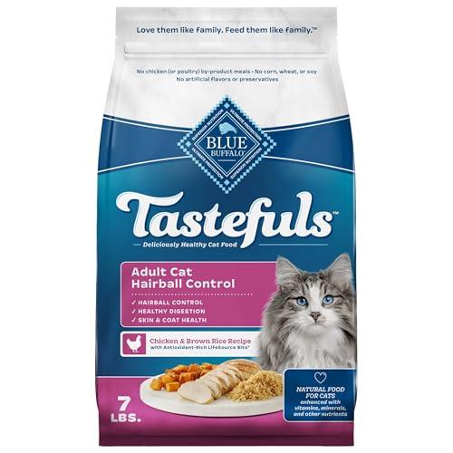 Blue Buffalo Tastefuls Natural Dry Food for Adult Cats, Hairball Control, Chicken & Brown Rice Recipe, 7-lb. Bag β Pet Supplies review
